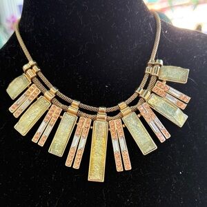Elegant Gold and Silver Statement Necklace